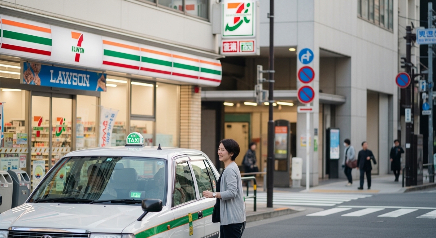 タクシーはコンビニ前で捕まる？狙い目スポットを解説