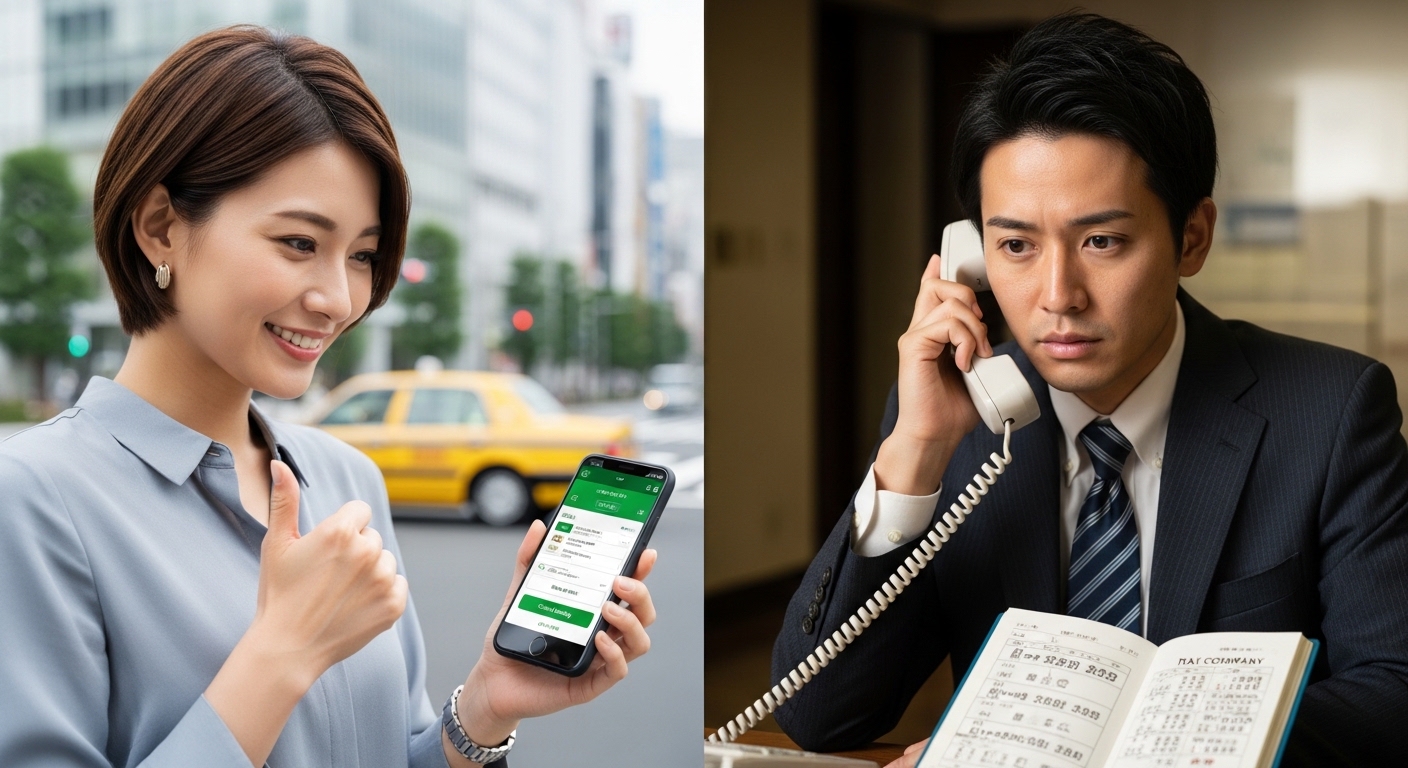 タクシーを早く呼ぶには？アプリと電話どちらが有利