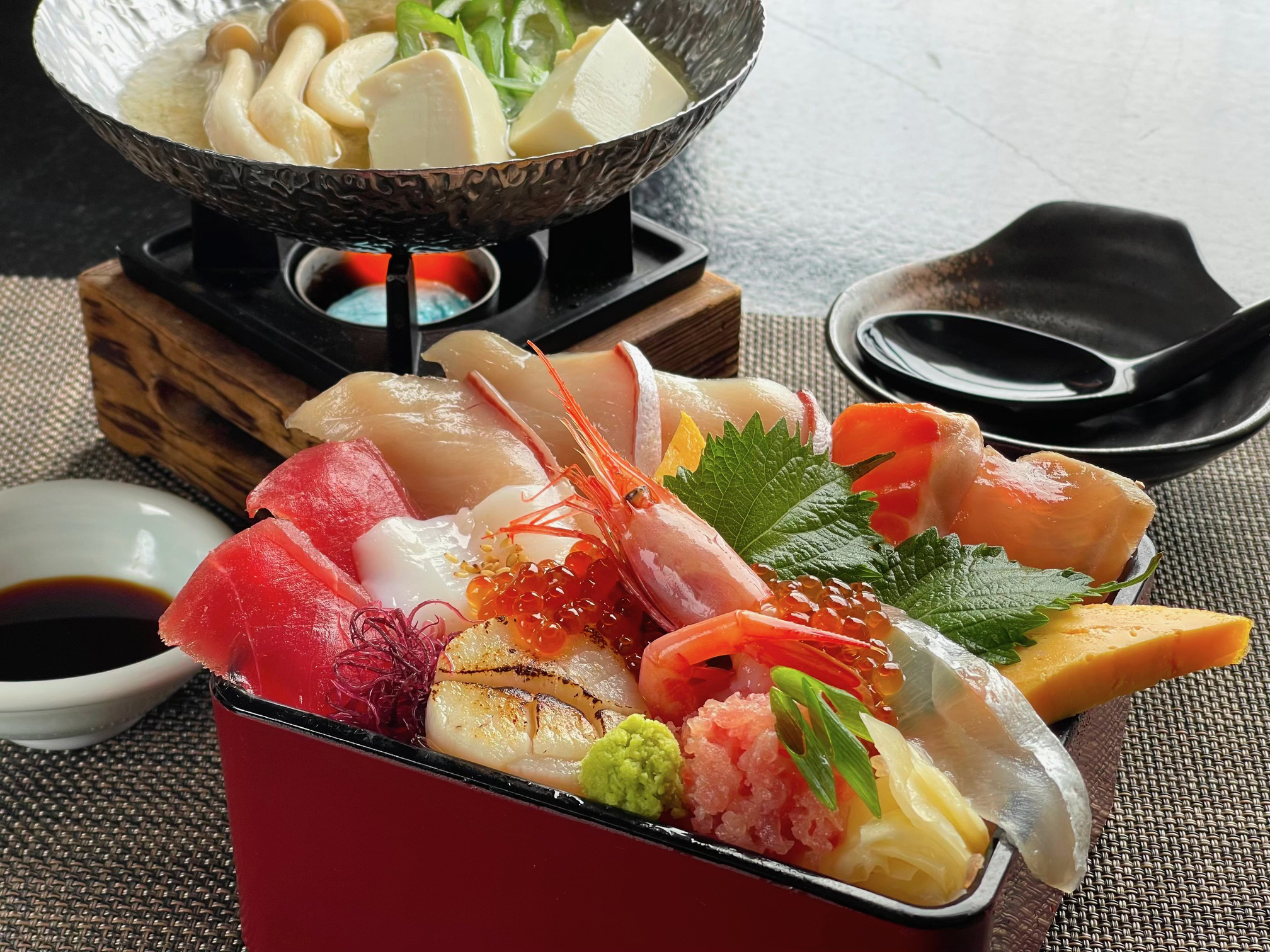 【日帰りプラン】越前　和食処かばた　至福丼・鍋味噌